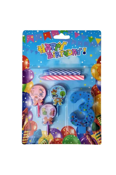 AYICIKLI MAVİ 3 RAKAM MUM