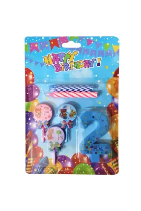 AYICIKLI MAVİ 2 RAKAM MUM