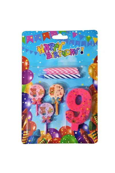 AYICIKLI PEMBE 9 RAKAM MUM