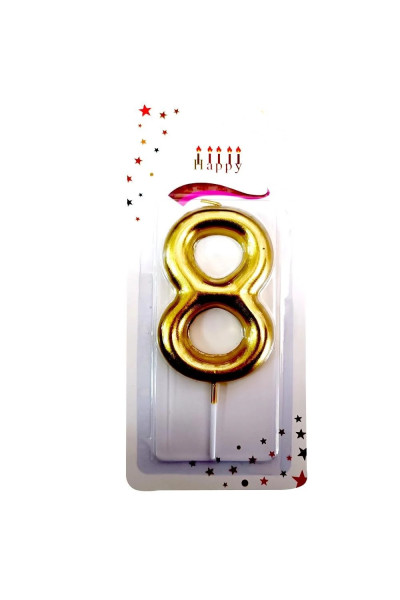 BÜYÜK BOY 8 RAKAM GOLD MUM 13,5CM