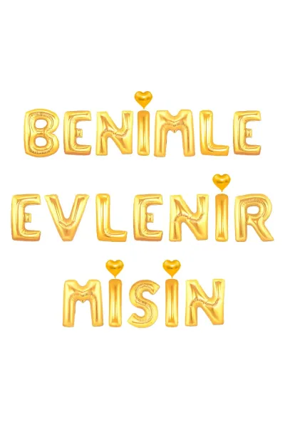 BENİMLE EVLENİRMİSİN GOLD SET BALON