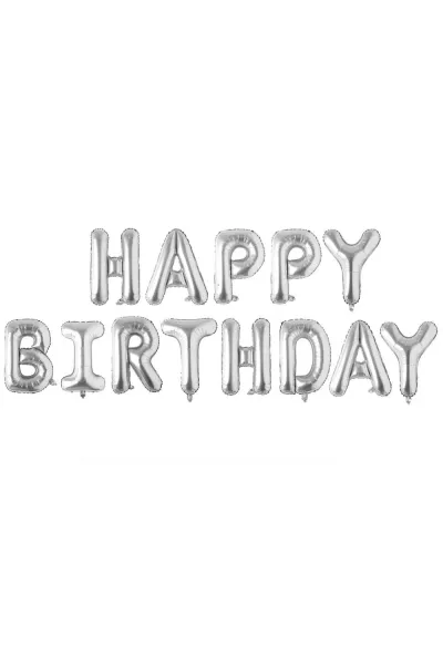 HAPPY BİRTHDAY GÜMÜŞ SET BALON