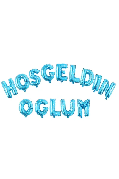 HOŞGELDİN OĞLUM YILDIZLI MAVİ SET BALON