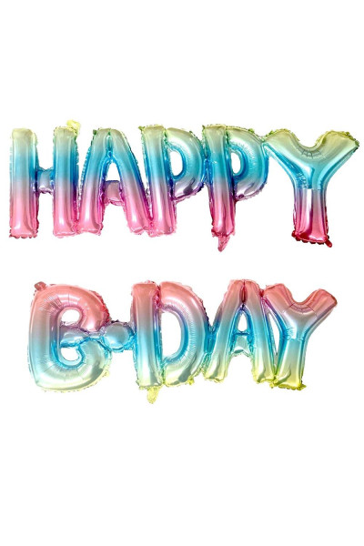 HAPPY BİRTHDAY GÖKKUŞAĞI SET FOLYO BALON