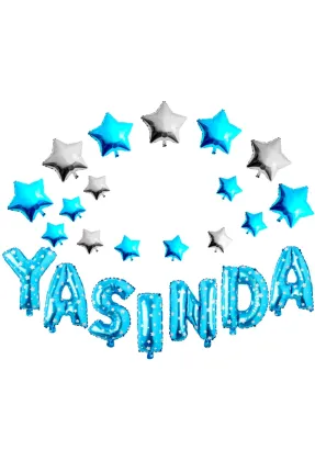 YILDIZLI YAŞINDA MAVİ SET BALON