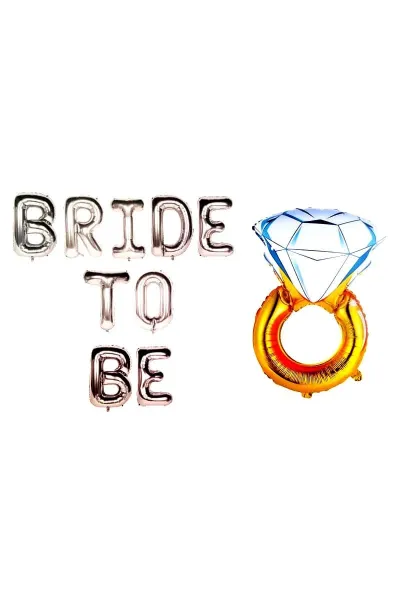 YÜZÜKLÜ BRİDE TO BE GÜMÜŞ SET BALON