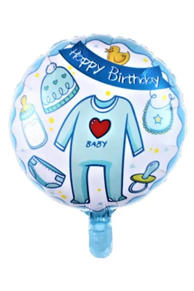 18 INC YUVARLAK BABY MAVİ RENK FOLYO BALON 43*43