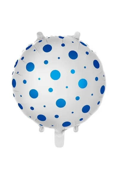 18 INC YUVARLAK PUANLI MAVİ FOLYO BALON 43*43