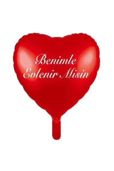 18 INC KALP BENİMLE EVLENİRMİSİN KIRMIZI RENK FOLYO BALON