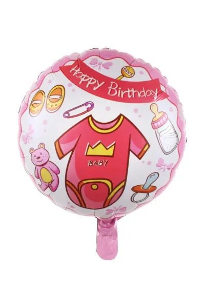 18 INC YUVARLAK BABY PEMBE RENK FOLYO BALON 43*43
