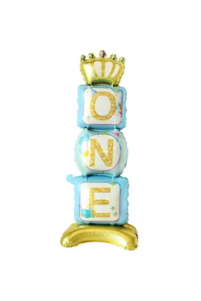 AYAKLI ONE MAVİ FOLYO BALON 34*108