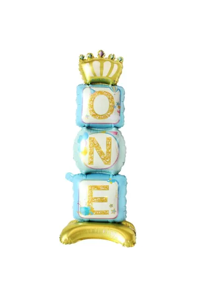 AYAKLI ONE MAVİ FOLYO BALON 34*108