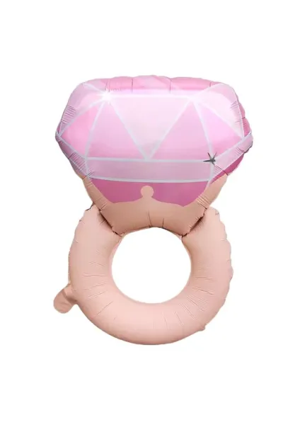 TEK TAŞ YÜZÜK PEMBE FOLYO BALON 46*72