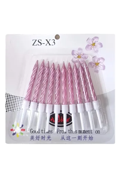 10 LU BURGULU AÇIK PEMBE MUM 7.5CM