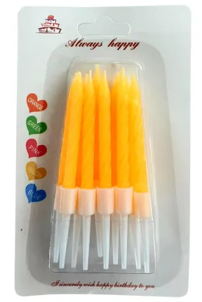 10 LU KÜÇÜK BURGULU TURUNCU MUM 7.5 CM