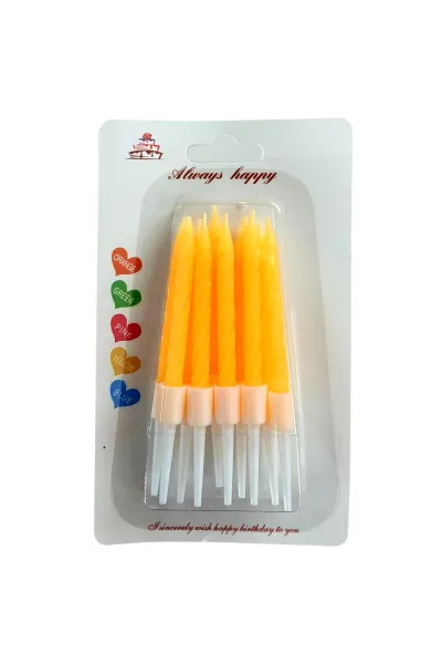 10 LU KÜÇÜK BURGULU TURUNCU MUM 7.5 CM
