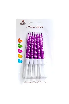 10 LU KÜÇÜK BURGULU MOR MUM 7.5 CM