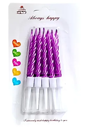 10 LU KÜÇÜK BURGULU MOR MUM 7.5 CM