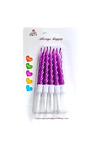 10 LU KÜÇÜK BURGULU MOR MUM 7.5 CM