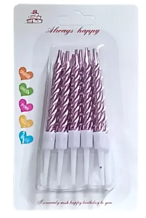 10 LU KÜÇÜK BURGULU PEMBE MUM 7.5 CM