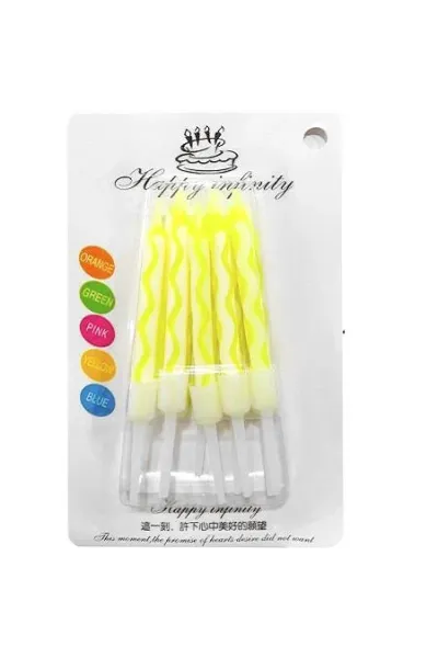 10 LU KÜÇÜK BURGULU SARI MUM 7.5 CM