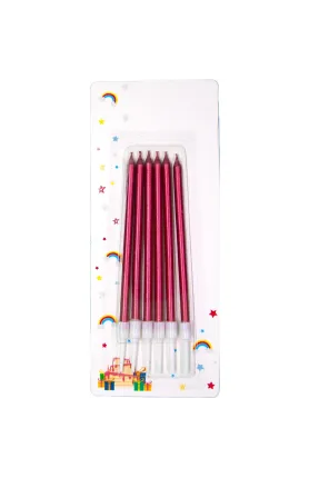 6 LI İNCE UZUN KIRMIZI MUM 13CM