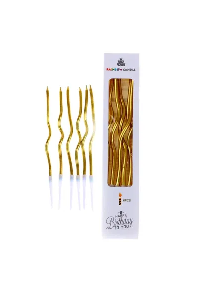 6 LI KIVRIMLI GOLD MUM 16CM