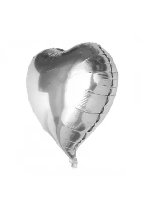34 İNC KALP GÜMÜŞ FOLYO BALON 100 CM