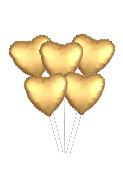 5 Lİ 15 İNÇ KALP GOLD FOLYO BALON