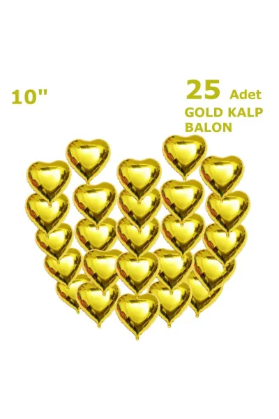 25 KALPLİ 10 İNC GOLD RENK SET BALON