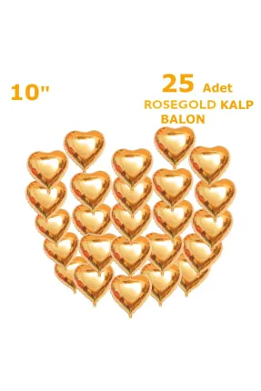 25 KALPLİ 10 İNC ROSEGOLD SET BALON
