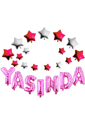 YILDIZLI YAŞINDA PEMBE SET BALON