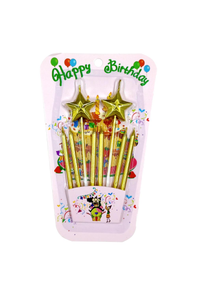 2 Lİ ÇUBUKLU YILDIZ GOLD MUM 