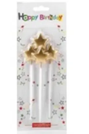 4 LÜ ÇUBUKLU YILDIZ ROSEGOLD MUM 13.5CM