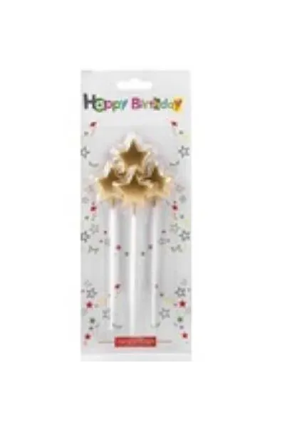 4 LÜ ÇUBUKLU YILDIZ ROSEGOLD MUM 13.5CM