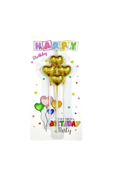 4 LÜ ÇUBUKLU LOVE KALP GOLD MUM
