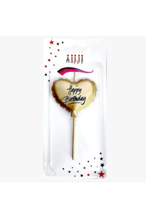 HAPPY BİRTHDAY KALP GOLD MUM 