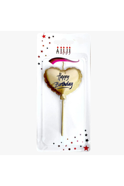 HAPPY BİRTHDAY KALP GOLD MUM 