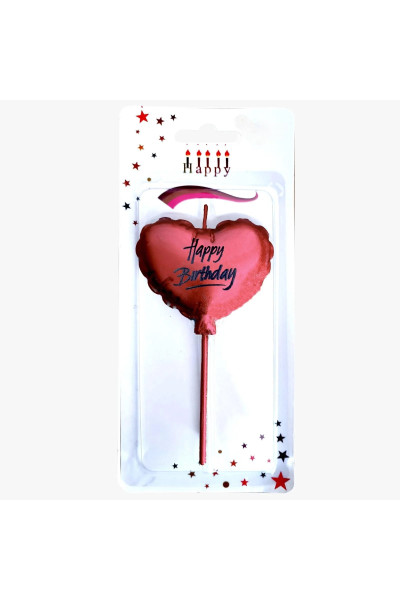 HAPPY BİRTHDAY KALP KIRMIZI MUM