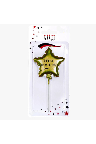 İYİKİ DOĞDUN YILDIZ GOLD MUM