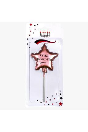 İYİKİ DOĞDUN YILDIZ ROSEGOLD MUM