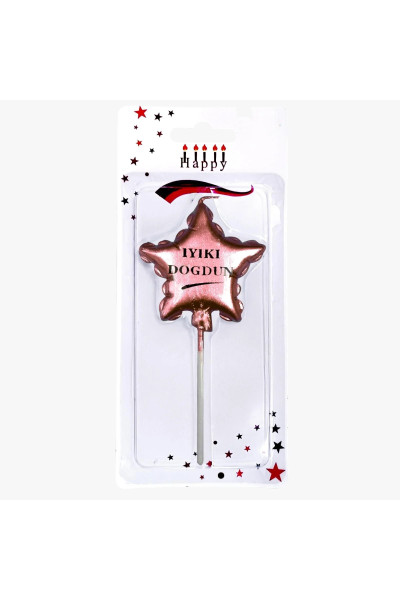 İYİKİ DOĞDUN YILDIZ ROSEGOLD MUM