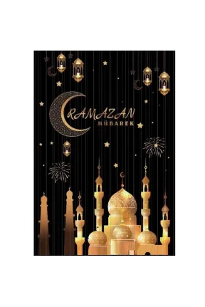 İTHAL METALİZE RAMAZAN MÜBAREK ARKA PLAN PERDESİ 130*100