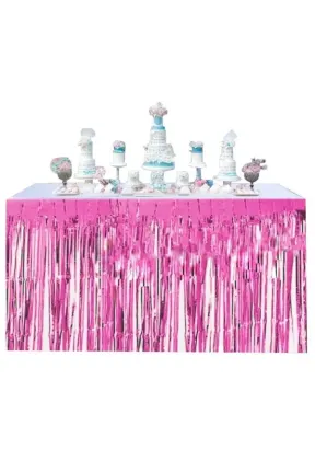 İTHAL METALİZE PEMBE MASA ETEĞİ