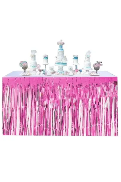 İTHAL METALİZE PEMBE MASA ETEĞİ