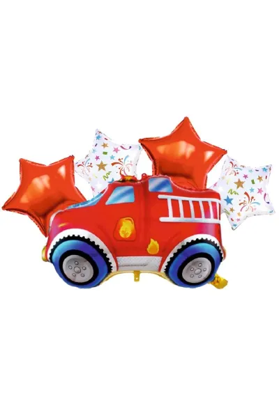 İTFAİYE ARABASI 5 Lİ SET FOLYO BALON