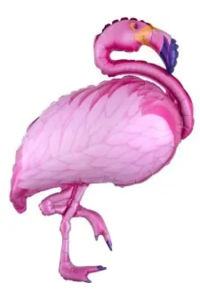 AYAKLI FLAMİNGO PEMBE RENK FOLYO BALON