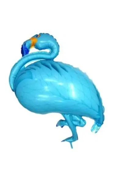 AYAKLI FLAMİNGO MAVİ RENK FOLYO BALON