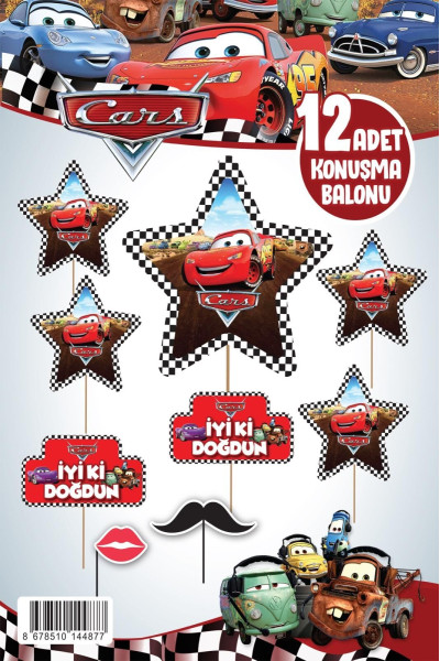 KONUŞMA BALONU SET 12 Lİ CARS