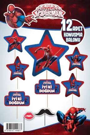 KONUŞMA BALONU SET 12 Lİ ÖRÜMCEK ADAM